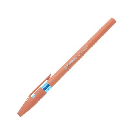 Ручка шариковая STABILO Liner Pastel, СИНЯЯ, корпус персиковый, узел 0,7мм, линия 0,3мм, 808FP1041-3 (20 шт.)  - фото 3