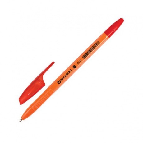Ручки шариковые BRAUBERG НАБОР 4шт, АССОРТИ, X-333, оранжевые, узел 0,7мм, линия 0,35мм, BP162 (24 шт.)  - фото 5