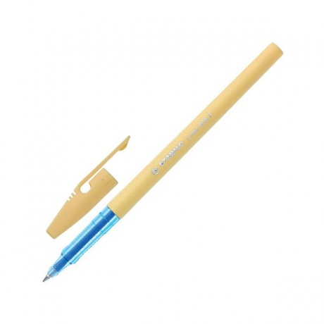 Ручка шариковая STABILO Liner Pastel, СИНЯЯ, корпус ванильный, узел 0,7мм, линия 0,3мм, 808FP1041-5 (20 шт.)  - фото 1