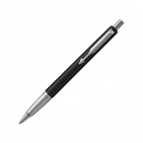 Ручка шариковая PARKER Vector Standard Black CT, корпус черный, детали нерж. сталь, синяя, 2025442 - фото 1