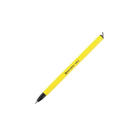 Ручка шариковая настольная BRAUBERG &quot;SMILE&quot;, СИНЯЯ, корпус желтый, узел 0,7 мм, линия письма 0,35 мм, 143376 (10 шт.) - фото 7