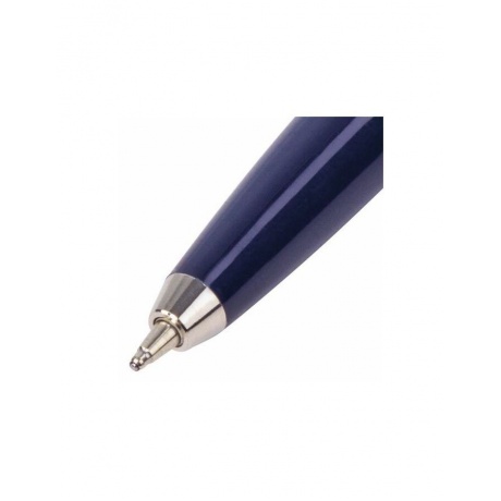 Ручка бизнес-класса шариковая BRAUBERG Soprano, СИНЯЯ, корпус серебристый с черным, линия письма 0,5 мм, 143484 - фото 4