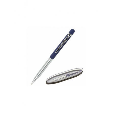 Ручка бизнес-класса шариковая BRAUBERG Ottava, СИНЯЯ, корпус серебристый с синим, линия письма 0,5 мм, 143487 - фото 1