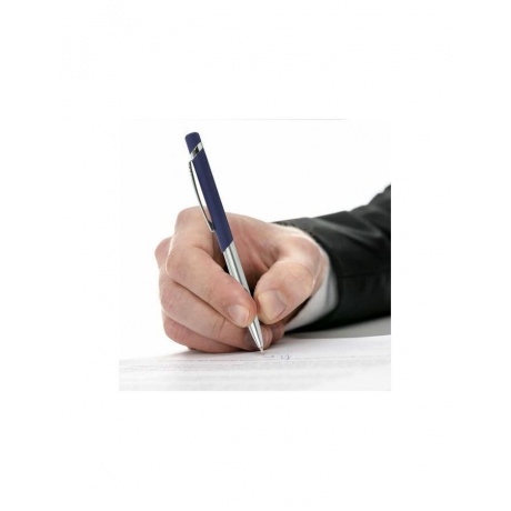 Ручка бизнес-класса шариковая BRAUBERG Ottava, СИНЯЯ, корпус серебристый с синим, линия письма 0,5 мм, 143487 - фото 10