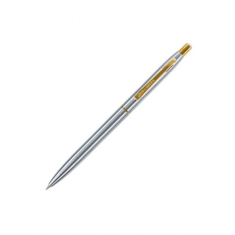 Ручка бизнес-класса шариковая BRAUBERG Brioso, СИНЯЯ, корпус серебристый с золотистыми деталями, линия письма 0,5 мм, 143463 - фото 2
