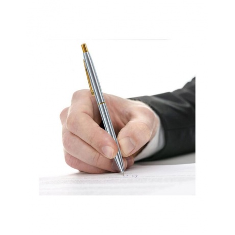 Ручка бизнес-класса шариковая BRAUBERG Brioso, СИНЯЯ, корпус серебристый с золотистыми деталями, линия письма 0,5 мм, 143463 - фото 7