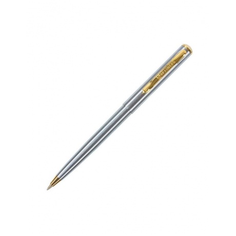Ручка бизнес-класса шариковая BRAUBERG Maestro, СИНЯЯ, корпус серебристый с золотистым, линия псьма 0,5 мм, 143468 - фото 2