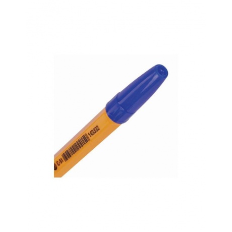 Ручка шариковая STAFF &quot;ORANGE C-51&quot;, СИНЯЯ, корпус оранжевый, узел 1 мм, линия письма 0,5 мм, 143332 (100 шт.) - фото 4