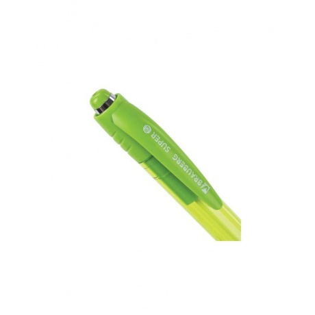 Ручка шариковая автоматическая с грипом BRAUBERG SUPER, СИНЯЯ, корпус зеленый, пишущий узел 0,7 мм, линия письма 0,35 мм, 143370 (24 шт.) - фото 4