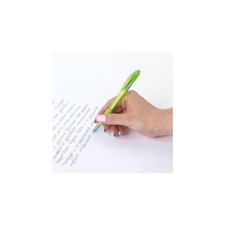 Ручка шариковая автоматическая с грипом BRAUBERG SUPER, СИНЯЯ, корпус зеленый, пишущий узел 0,7 мм, линия письма 0,35 мм, 143370 (24 шт.) - фото 6
