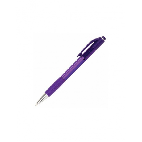 Ручка шариковая автоматическая с грипом BRAUBERG SUPER, СИНЯЯ, корпус фиолетовый, узел 0,7 мм, линия письма 0,35 мм, 143373 (24 шт.) - фото 1