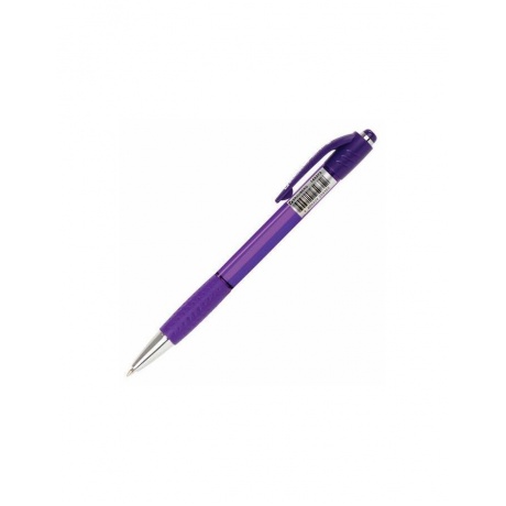 Ручка шариковая автоматическая с грипом BRAUBERG SUPER, СИНЯЯ, корпус фиолетовый, узел 0,7 мм, линия письма 0,35 мм, 143373 (24 шт.) - фото 2