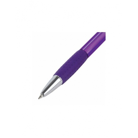 Ручка шариковая автоматическая с грипом BRAUBERG SUPER, СИНЯЯ, корпус фиолетовый, узел 0,7 мм, линия письма 0,35 мм, 143373 (24 шт.) - фото 3