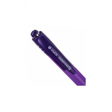 Ручка шариковая автоматическая с грипом BRAUBERG SUPER, СИНЯЯ, корпус фиолетовый, узел 0,7 мм, линия письма 0,35 мм, 143373 (24 шт.) - фото 4