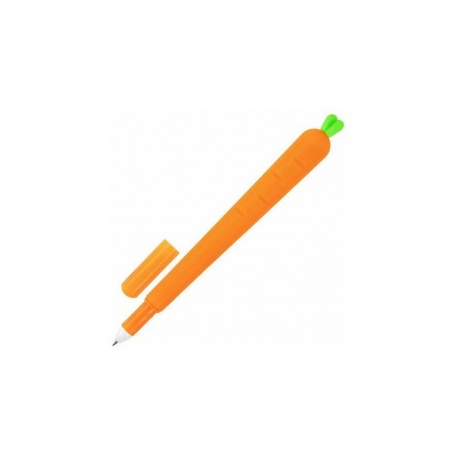 143778, Ручка фигурная шариковая ЮНЛАНДИЯ Морковка, мягкий силиконовый корпус, СИНЯЯ, узел 0,7мм, 143778 - фото 2