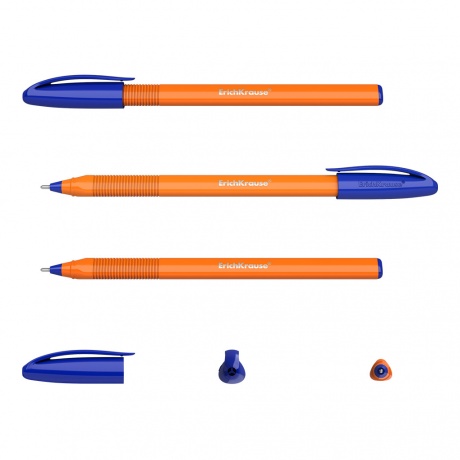 143889, Ручка шариковая масляная ERICH KRAUSE U-108 Orange СИНЯЯ, корпус оранжевый,1,0мм,линия 0,3мм,47582 - фото 2