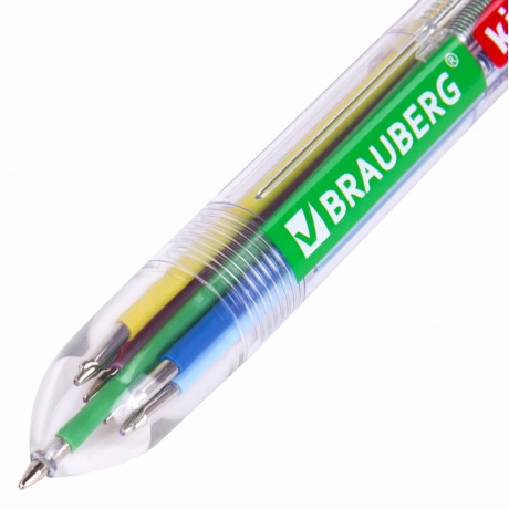 143938, (цена за 4 шт.) Ручка многоцветная шариковая автоматическая 8 ЦВЕТОВ, узел 0,7 мм, на блистере, BRAUBERG KIDS, 143938 - фото 4