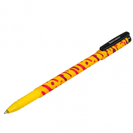 143724, (цена за 36 шт.) Ручка шариковая BRAUBERG SOFT TOUCH GRIP &quot;LINES&quot;, СИНЯЯ, мягкое покрытие, узел 0,7 мм, 143724 - фото 6