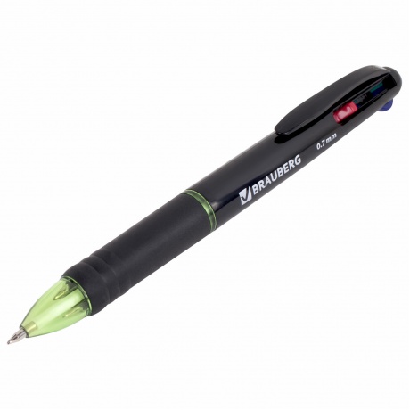 143936, (цена за 12 шт.) Ручка многоцветная шариковая автоматическая MULTICOLOR 4 ЦВЕТА, 0,7 мм, корпус ассорти, BRAUBERG, 143936 - фото 5