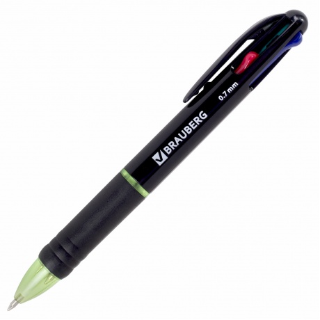 143936, (цена за 12 шт.) Ручка многоцветная шариковая автоматическая MULTICOLOR 4 ЦВЕТА, 0,7 мм, корпус ассорти, BRAUBERG, 143936 - фото 6