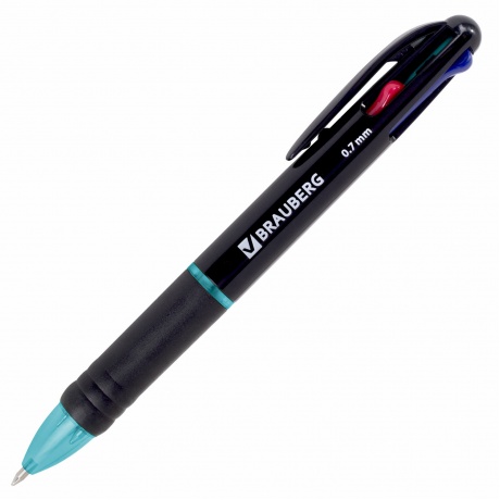 143936, (цена за 12 шт.) Ручка многоцветная шариковая автоматическая MULTICOLOR 4 ЦВЕТА, 0,7 мм, корпус ассорти, BRAUBERG, 143936 - фото 8