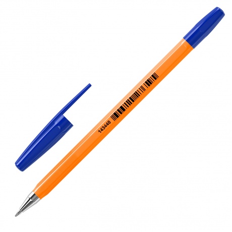 143448, (цена за 50 шт.) Ручка шариковая BRAUBERG &quot;M-500 ORANGE&quot;, СИНЯЯ, корпус оранжевый, узел 0,7 мм, линия письма 0,35 мм, 143448 - фото 2