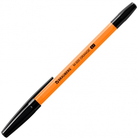 143449, (цена за 50 шт.) Ручка шариковая BRAUBERG &quot;M-500 ORANGE&quot;, ЧЕРНАЯ, корпус оранжевый, узел 0,7 мм, линия письма 0,35 мм, 143449 - фото 4