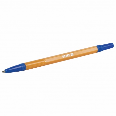 143741, (цена за 50 шт.) Ручка шариковая STAFF &quot;Basic BP-03 Orange&quot;, СИНЯЯ, корпус оранжевый, узел 1 мм, линия письма 0,5 мм, 143741 - фото 5