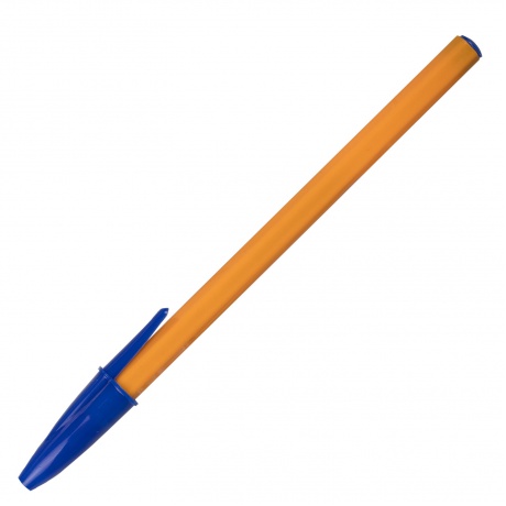 143740, (цена за 50 шт.) Ручка шариковая STAFF &quot;Basic Orange BP-01&quot;, письмо 750 метров, СИНЯЯ, длина корпуса 14 см, узел 1 мм, 143740 - фото 2