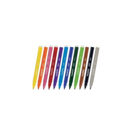 Фломастеры CARIOCA (Италия) Joy2, 12 цветов, суперсмываемые, вентилируемый колпачок, картонная коробка, 40614 - фото 3