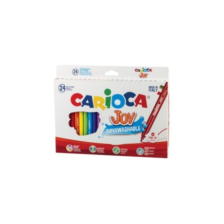 Фломастеры CARIOCA (Италия) Joy, 24 цвета, суперсмываемые, вентилируемый колпачок, картонная коробка, 40615 - фото 1