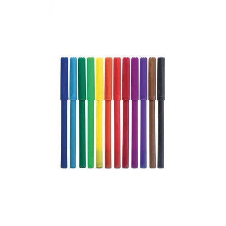 Фломастеры ПИФАГОР, 12 цветов, вентилируемый колпачок, 151090, (12 шт.) - фото 2
