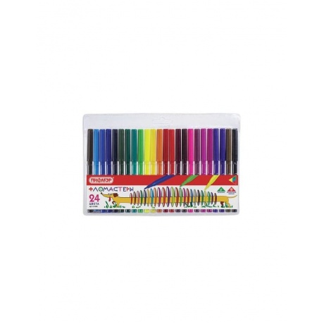 Фломастеры ПИФАГОР Веселая такса, 24 цвета, вентилируемый колпачок - фото 1