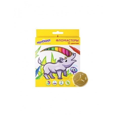 Фломастеры ЮНЛАНДИЯ 12 цветов ЭКЗОТИКА вентилируемый колпачок картон 151421 12 шт 650₽
