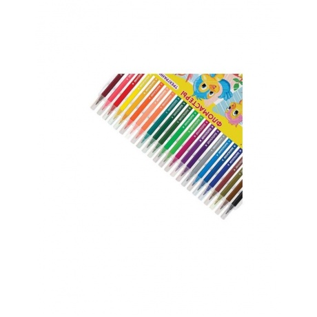 Фломастеры ЮНЛАНДИЯ 24 цвета, ЗООПАРК, трехгранные, смываемые, вентилируемый колпачок, 151427 - фото 4
