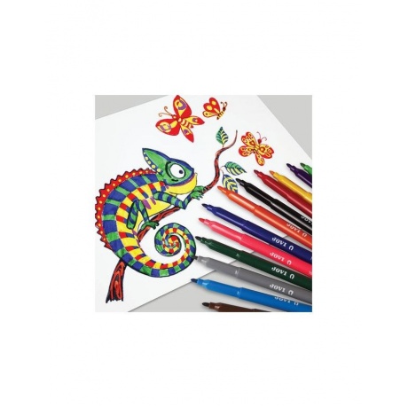 Фломастеры JOVI (Испания), 12 цветов, трехгранные, смываемые, вентилируемый колпачок, 1612 - фото 3