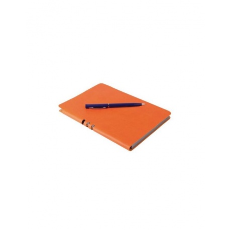Бизнес-блокнот BRAUBERG VIVELLA, А5-, 140x200 мм, кожзам, линия, 112 листов, ручка, оранжевый, 110951 - фото 4