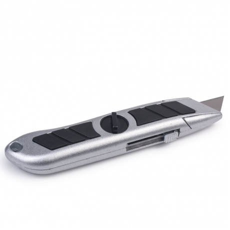 Нож универсальный мощный BRAUBERG Professional, металлический корпус, фиксатор, + 5 лезвий, 235403 - фото 3