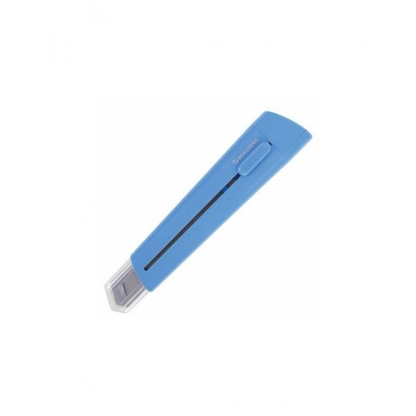Нож канцелярский 18 мм BRAUBERG Delta, автофиксатор, цвет корпуса голубой, блистер - фото 1