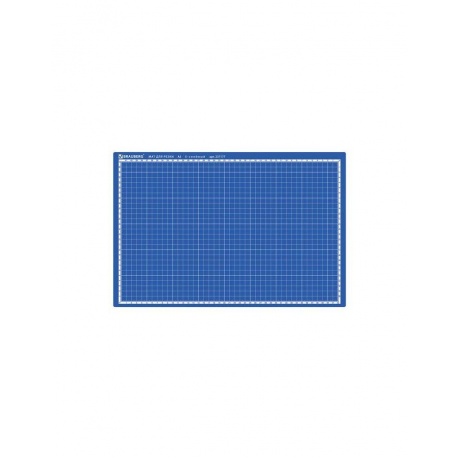 Коврик (мат) для резки BRAUBERG EXTRA 5-слойный, А3 (450х300 мм), двусторонний, толщина 3 мм, синий, 237177 - фото 1