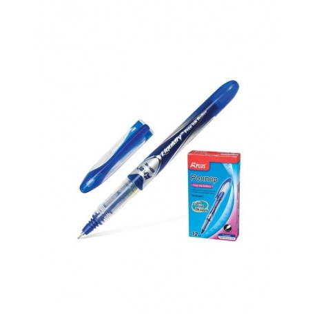 Ручка-роллер BEIFA (Бэйфа) A Plus, СИНЯЯ, корпус с печатью, узел 0,5 мм, линия письма 0,33 мм, RX302602-BL, (12 шт.) - фото 1