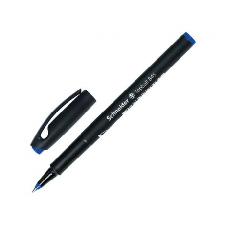 Ручка-роллер SCHNEIDER (Германия) Topball 845, СИНЯЯ, корпус черный, узел 0,5 мм, линия письма 0,3 мм, 184503, (10 шт.) - фото 1