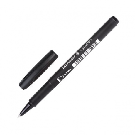Ручка-роллер SCHNEIDER (Германия) Topball 845, ЧЕРНАЯ, корпус с печатью, узел 0,5 мм, линия письма 0,3 мм, 184501, (10 шт.) - фото 1