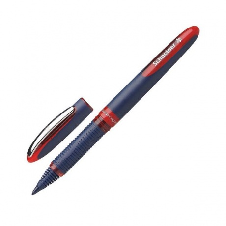 Ручка-роллер SCHNEIDER One Business, КРАСНАЯ, корпус темно-синий, узел 0,8 мм, линия письма 0,6 мм, 183002 - фото 1
