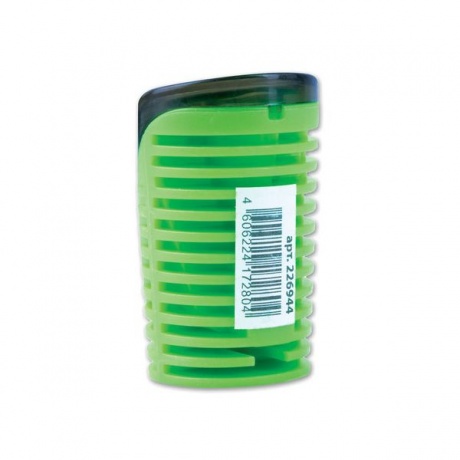 Точилка BRAUBERG Cell с контейнером, пластиковая, овальная, цвет корпуса ассорти, 226944, (24 шт.) - фото 4