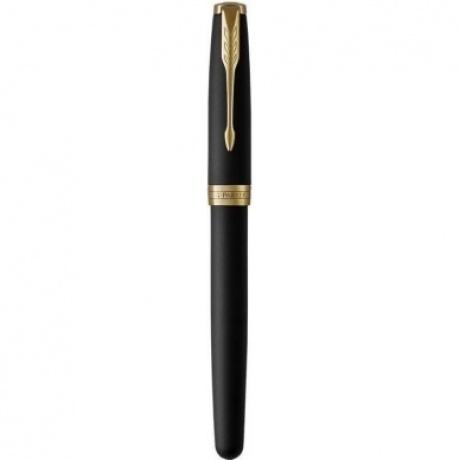 Ручка роллер Parker Sonnet Core T528 (1931518) Matte Black GT F черные чернила подар.кор. - фото 2
