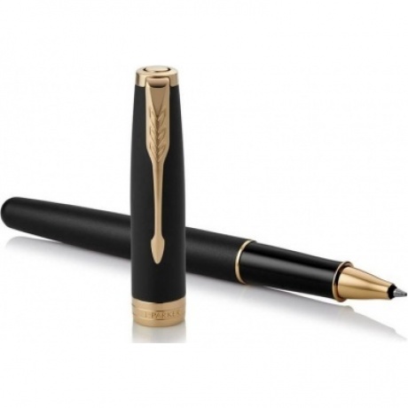 Ручка роллер Parker Sonnet Core T528 (1931518) Matte Black GT F черные чернила подар.кор. - фото 3