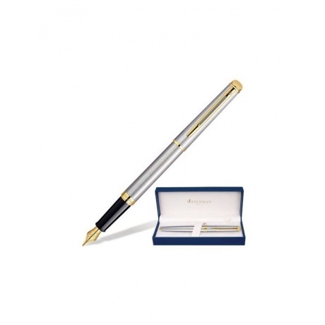 

Ручка подарочная перьевая WATERMAN Hemisphere Stainless Steel GT, серебристый корпус, позолоченные детали, синяя, S0920310