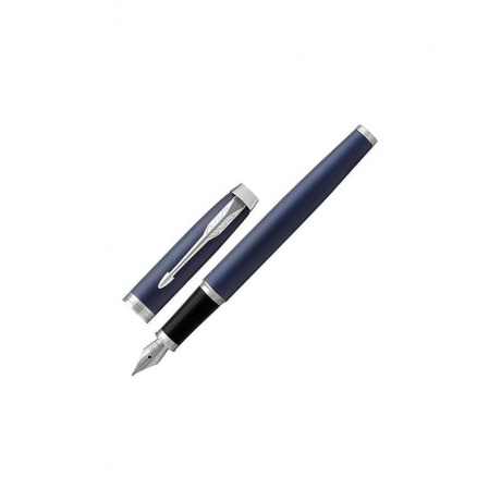Ручка перьевая PARKER IM Core Matte Blue CT, корпус темно-синий лак, хромированные детали, синяя, 1931647 - фото 1