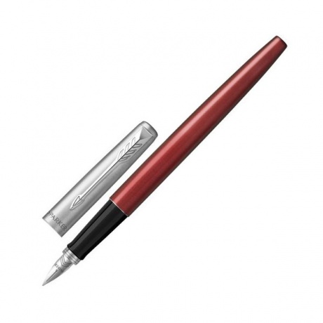 Ручка перьевая PARKER Jotter Kensington Red CT, корпус красный, детали из нержавеющей стали, синяя, 2030949 - фото 1